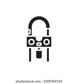 Biker Lock Filled Icon Vector Illustration