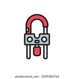 Biker Lock Icon Vector Illustration