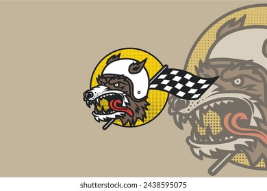 Biker logo with animal elements, creates an impression of courage and connection with nature in the world of riding. With the image of a sturdy and tough animal, this logo displays the spirit