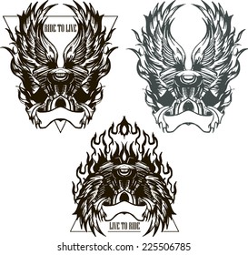 biker logo set