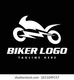 A biker logo vector design illustration icon sign.