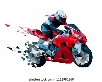 Biker in low poly style