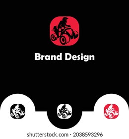 Biker man, bike, bicycle logos design vector template.