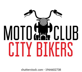 Biker motorcycle club. Logo design. Red and black illustration