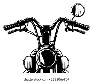 motocicleta, silueta vectorial de grunge, emblema retro