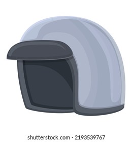 Biker new helmet icon cartoon vector. Moto safety. Front part