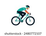 A biker on bike vector image artwork