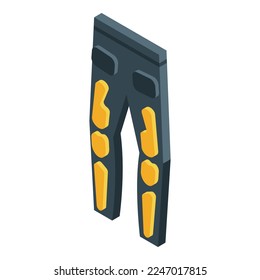 Biker pants icon isometric vector. Motorcycle uniform. Bike track