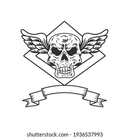 Bikerskull mit Flügeln