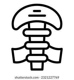 Radfahrer-Schutzsymbol Umriss-Vektorgrafik. Jacket-Ausrüstung. Fahrradausrüstung