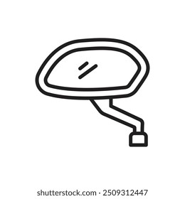 Ilustração do vetor do ícone do contorno do espelho retrovisor do motociclista