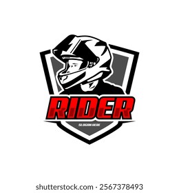 biker rider helmet logo vector silhouette