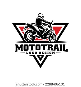 Biker riding adventure motorbike illustration logo vector