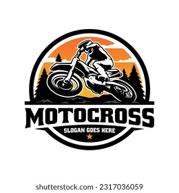 Biker riding adventure motorbike illustration logo vector