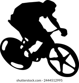 Biker  riding bicycle silhouette vector 