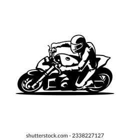 biker riding motorcycle icon vector image