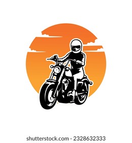 Ilustración de motocicleta de motocicleta de ciclismo vector aislado