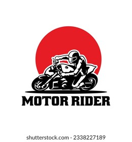 logotipo de ilustración de motocicleta de ciclismo