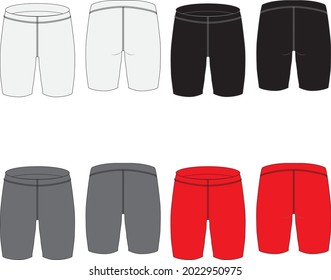 Biker Shorts Fashion Flat Templates