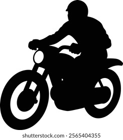 Biker silhouette isolated on white background. Biker sign vector illustration design