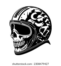 Biker skull helmet design. Helmet design for motorcycle club emblem