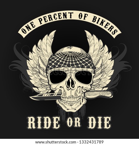 Biker Skull with knife 