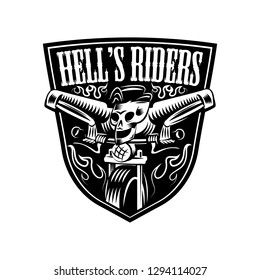 Biker skull rider vintage logo