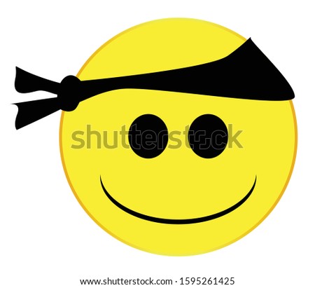 A biker smile face button isolated on a white background