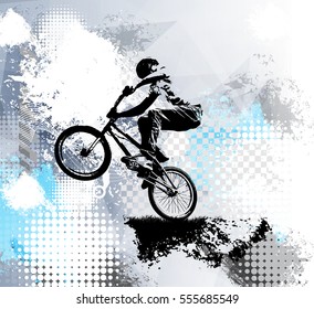 Biker, sport illustration, vector