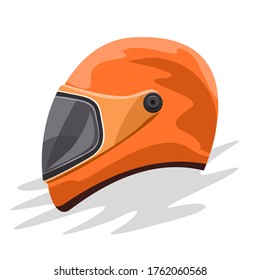 Biker sport race helmet. Flat and solid color cartoon style vector illustration.