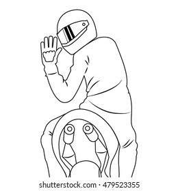Biker sticker on white background