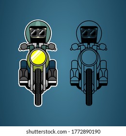 biker sticker set vector illustration