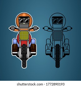 biker sticker set vector illustration