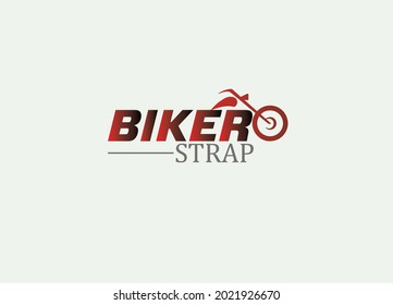 Biker Strap abstract bike emblem logo design