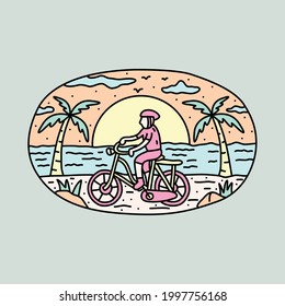 Biker and sunset graphic illustration vector art t-shirt design