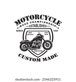 Biker T-Shirt Design. Motorrad T-Shirt Design Vektor mit Fahrrad.