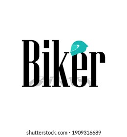 Biker text logo vector graphics