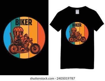 Biker T-shirt design for man, wmen