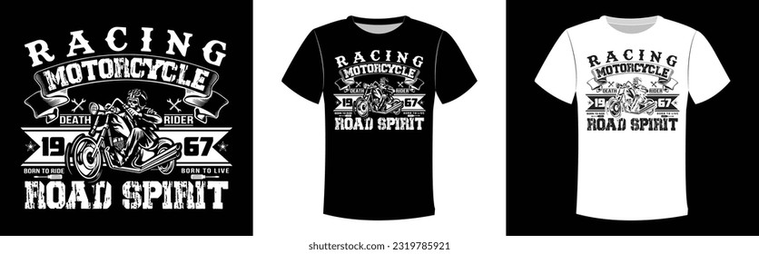 Biker t-shirt, t-shirt design template
