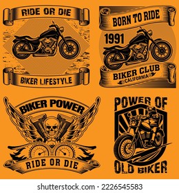 Biker T-Shirt Design Template For Print