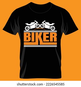 Biker T-Shirt Design Template For Print