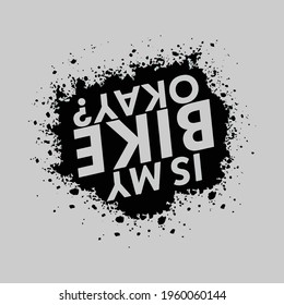 biker upside down black gift idea womensri blend v neck poster design graphic Vector illustration