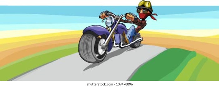 biker, vector illustration