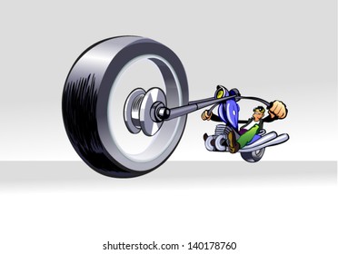 biker, vector illustration