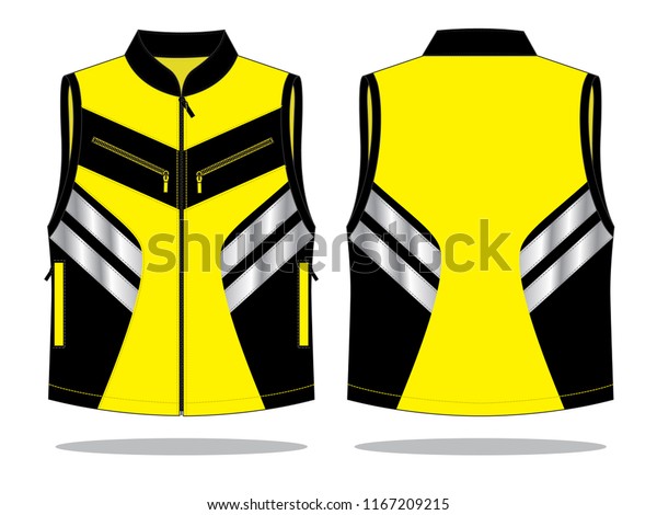 Biker Vest Design Vector Yellowblack Colors Stock Vector ...