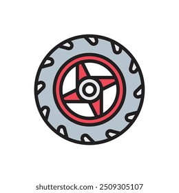 Biker Wheel Icon Vector Illustration