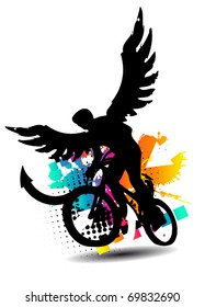 Biker with wings