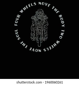 Biker Womens Flowy Shirt Poster Design Graphic Vector Illustration