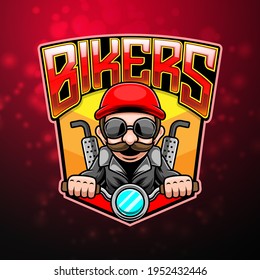 Bikers esport mascot logo design