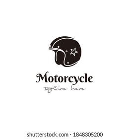 Biker's helmet open face vector logo design template